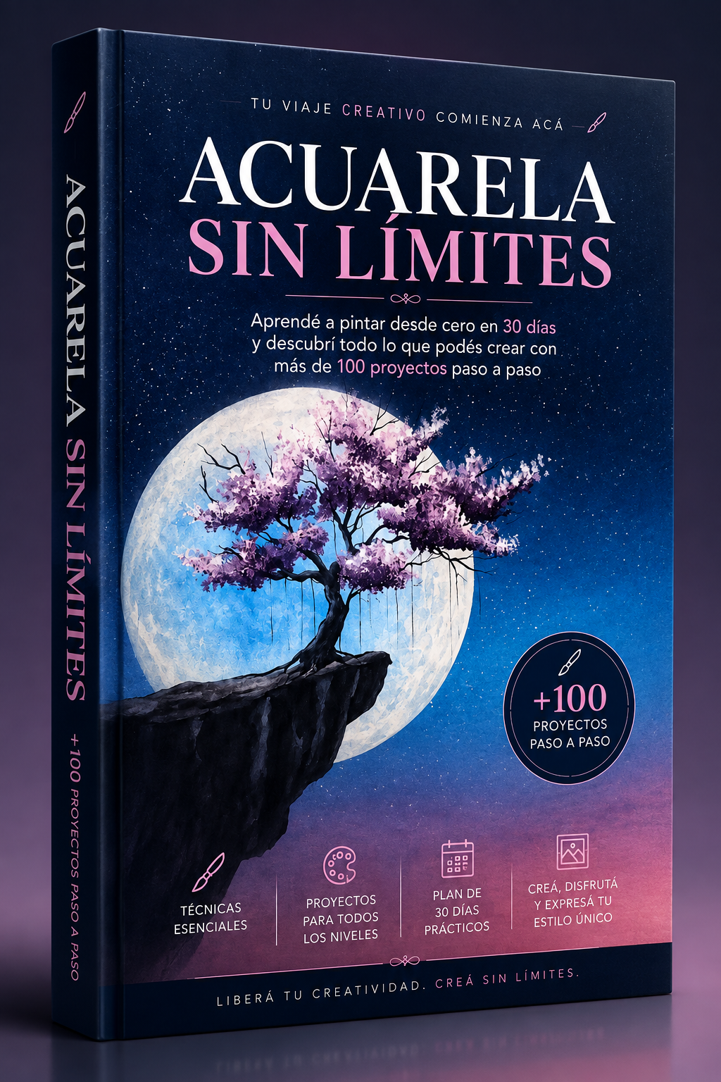 ACUARELA SIN LIMITES +100 PROYECTOS PASO A PASO+ 5 BONOS DE REGALO